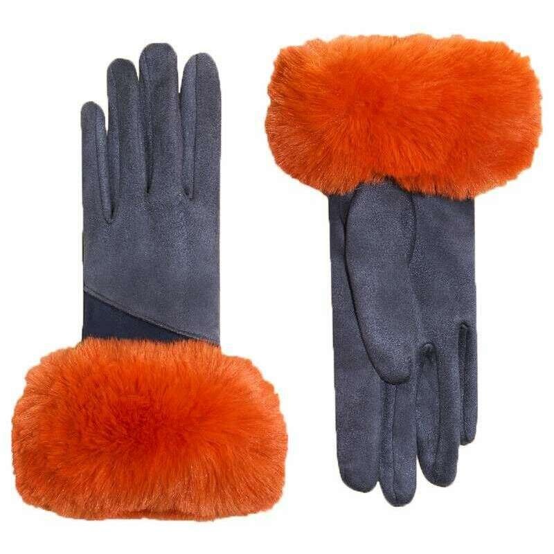 Powder Bettina Gloves – Denim Blue/Orange