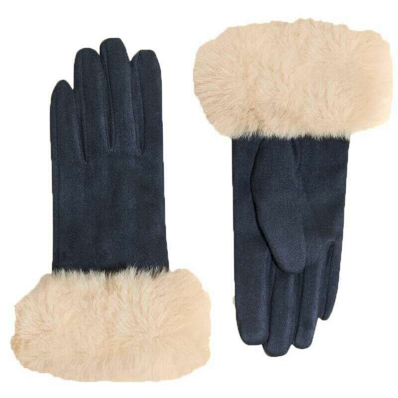 Powder Bettina Gloves – Navy/Cream