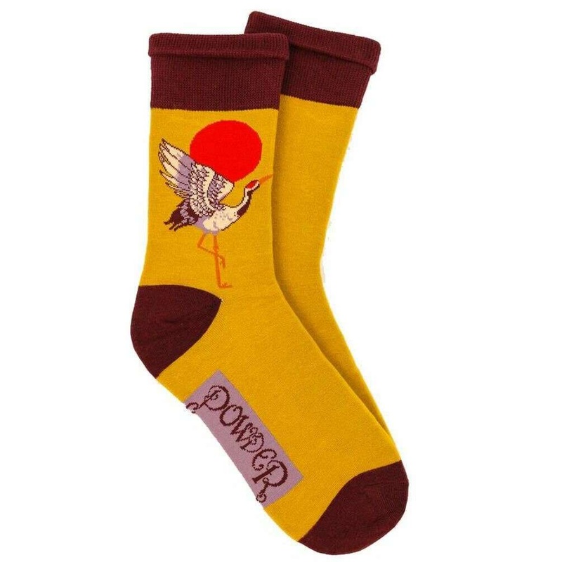 Powder Crane at Sunrise Socks – Mustard Yellow