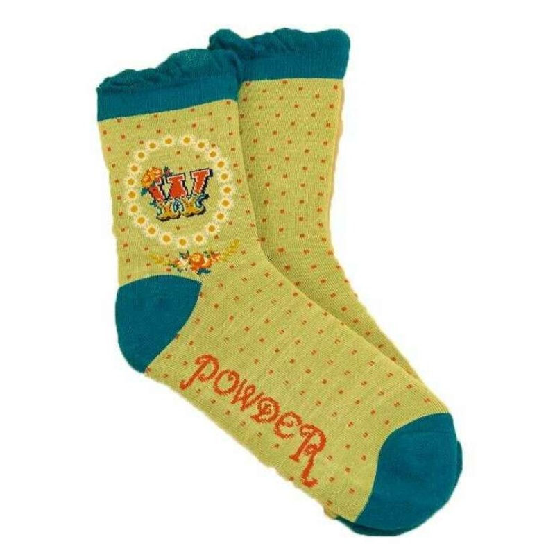 Powder Letter W Ankle Socks – Yellow