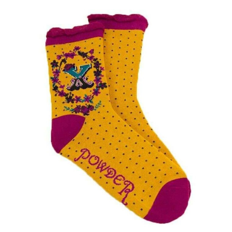 Powder Letter X Ankle Socks – Mustard Yellow