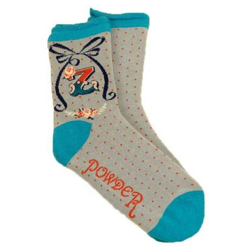 Powder Letter Z Ankle Socks – Pale Grey