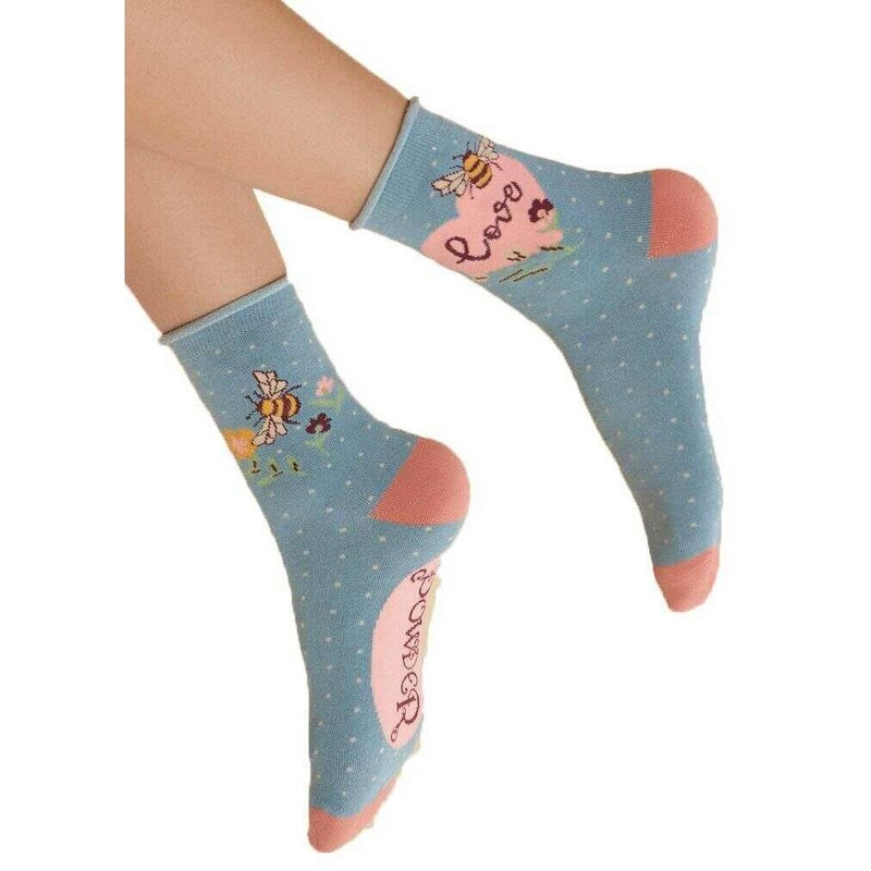 Powder Love Bumblebee Ankle Socks – Light Blue