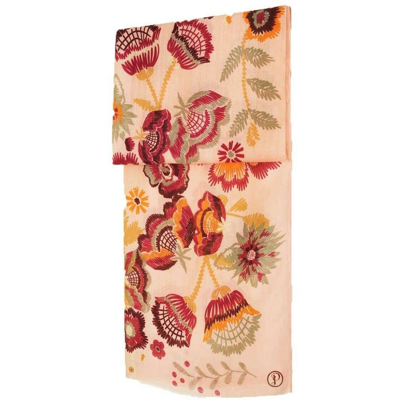 Powder Printed Floral Symmetry Scarf – Pink