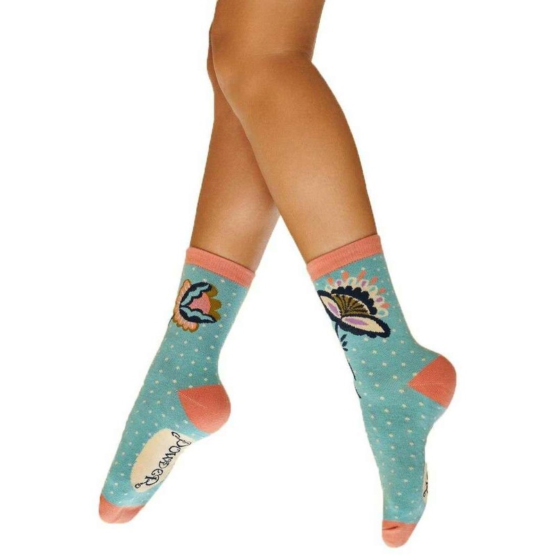 Powder Scandinavian Stems Ankle Socks – Ice Blue