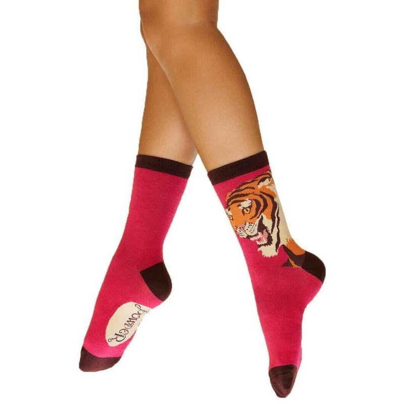 Powder Thrill of the Tiger Ankle Socks – Fuchsia Pink