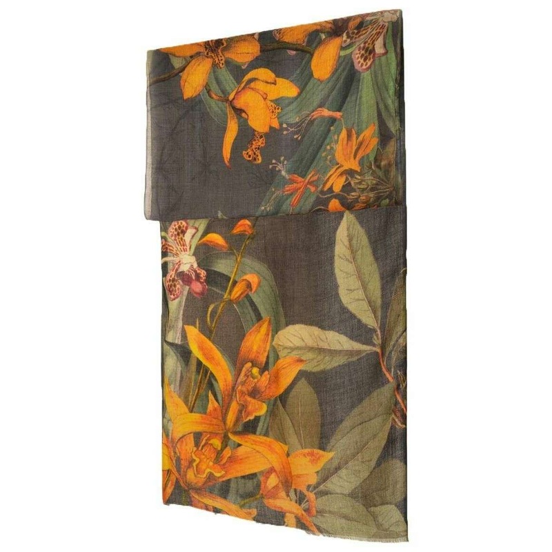 Powder Wool Wrap Botany Bliss Scarf – Charcoal Grey