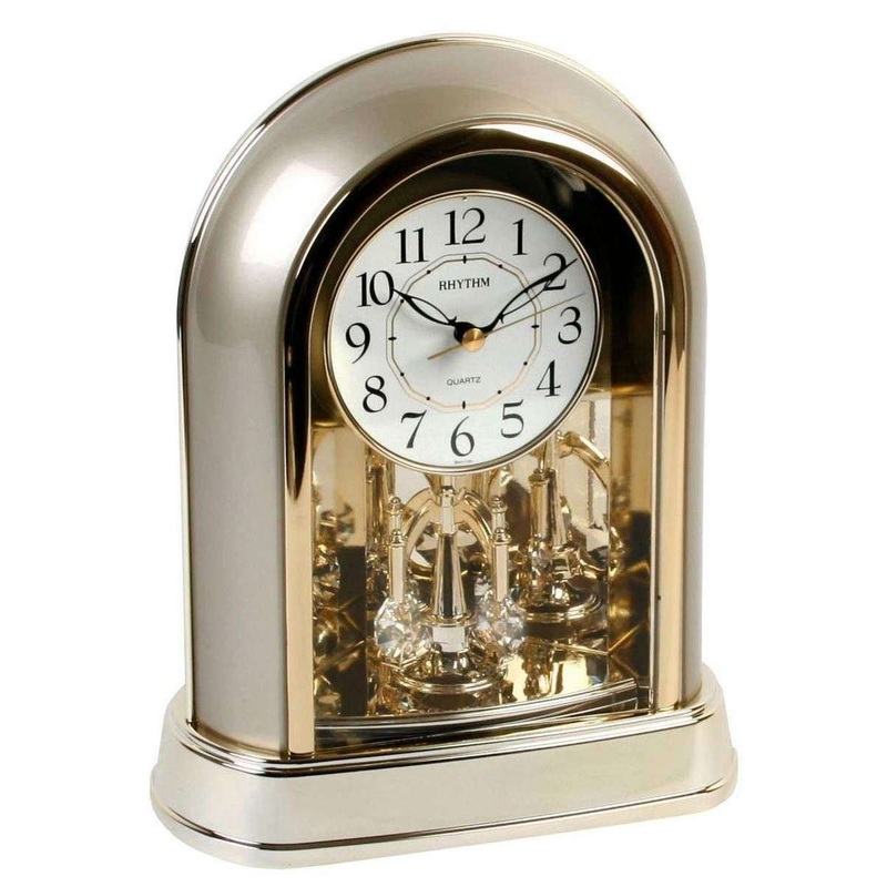 Rhythm Two Tone Mantel Clock – Gold