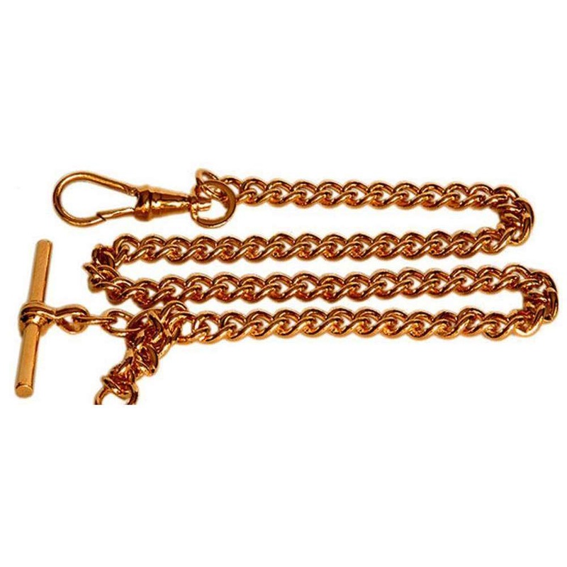 David Van Hagen Gold Plated Albert Small Curb Chain Single Clasp – Gold