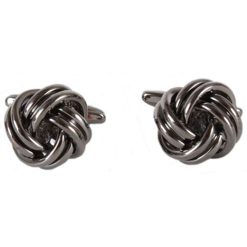 David Van Hagen Knot Cufflinks – Gunmetal Grey