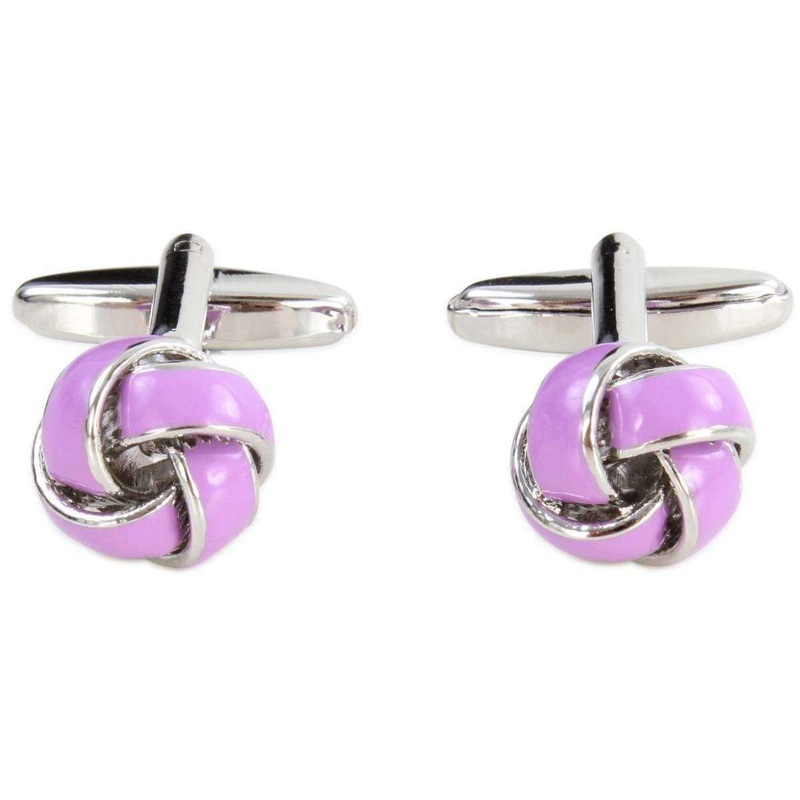 David Van Hagen Knot Cufflinks – Purple