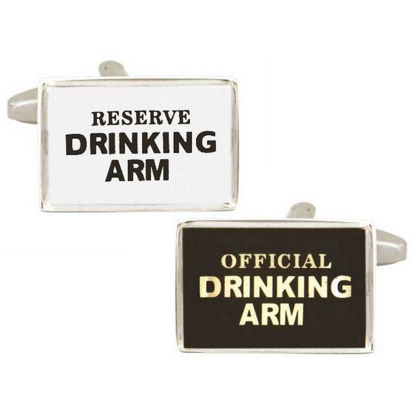 Zennor Drinking Arm Cufflinks – Black/White