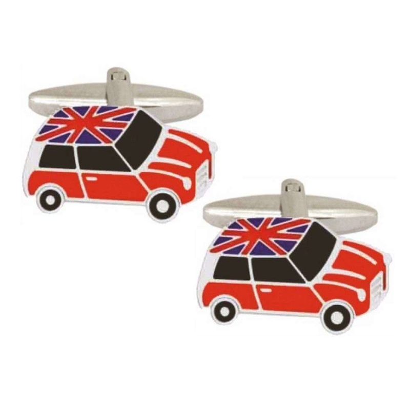 Zennor Mini Union Jack Roof Cufflinks – Red