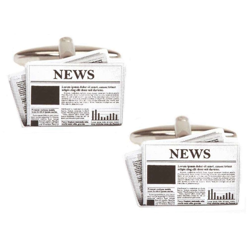 Zennor Newspaper Cufflinks – Black/White