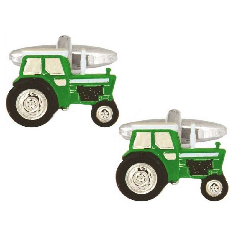 Zennor Tractor Cufflinks – Green