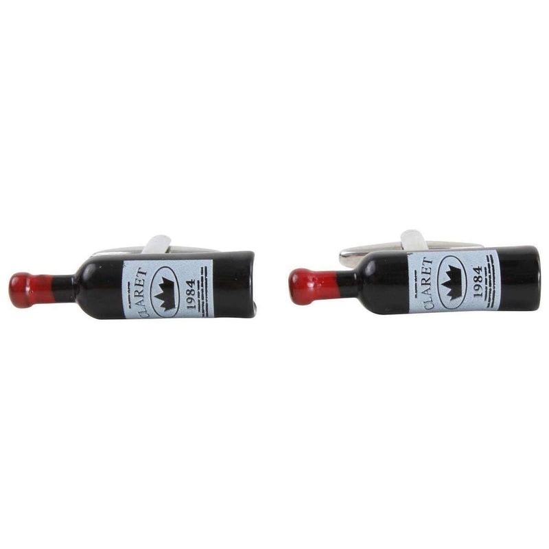 Zennor Wine Bottle Cufflinks – Black/Red