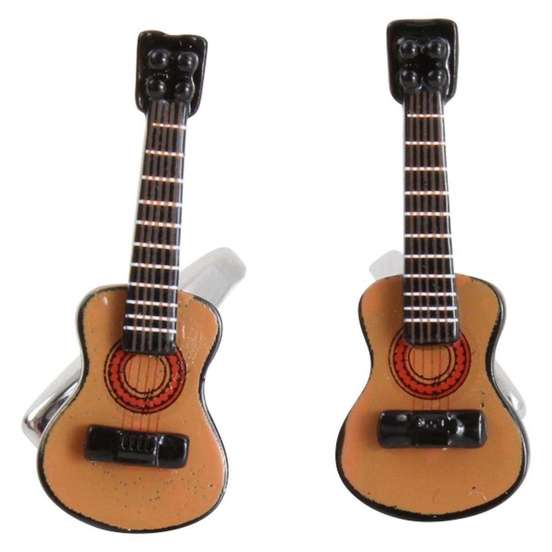 Zennor Acoustic Guitar Cufflinks – Brown/Black