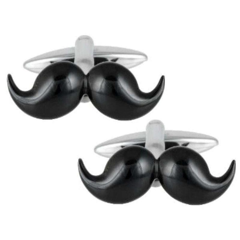 Zennor Moustache Cufflinks – Black