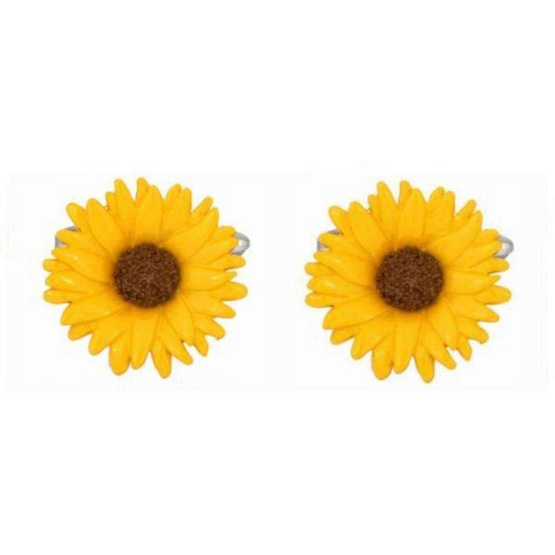 Zennor Sunflower Cufflinks – Yellow