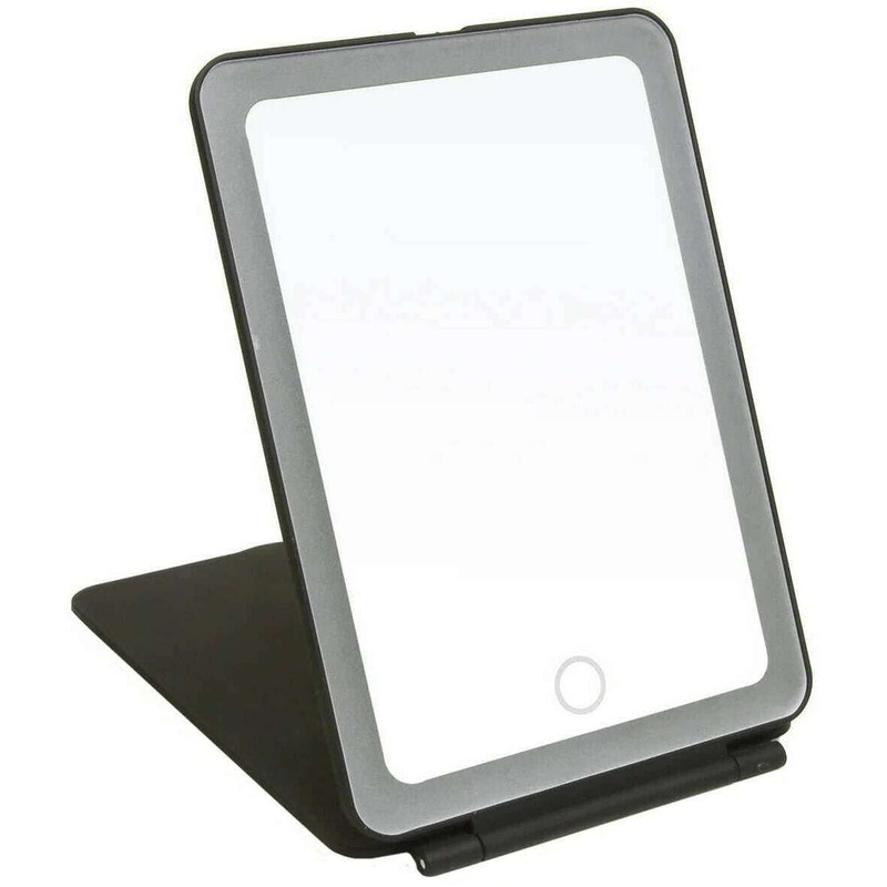 Alice Wheeler London Soft Touch Portable LED Mirror – Black