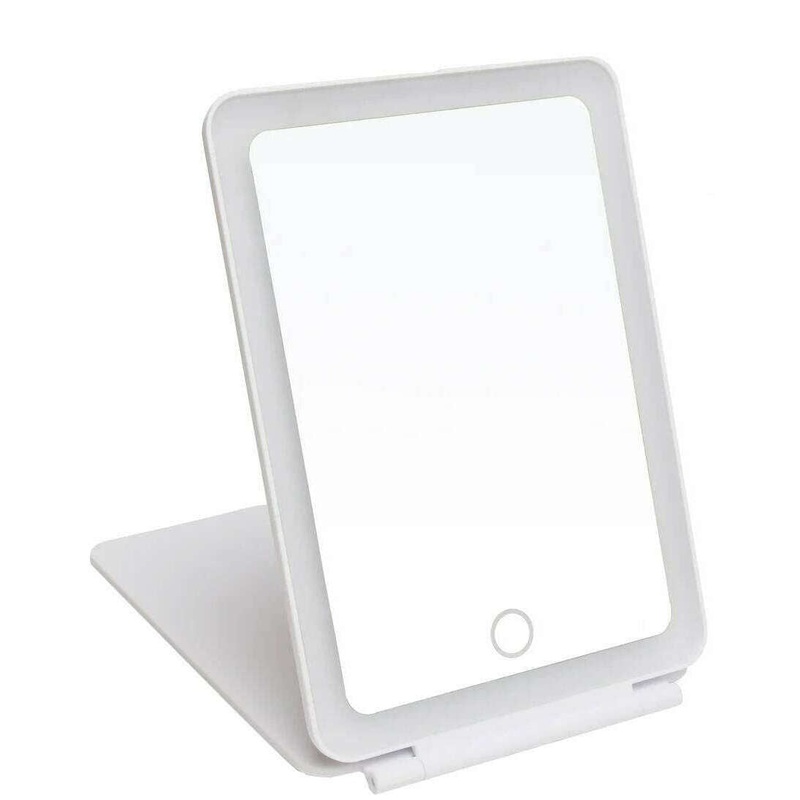 Alice Wheeler London Soft Touch Portable LED Mirror – White