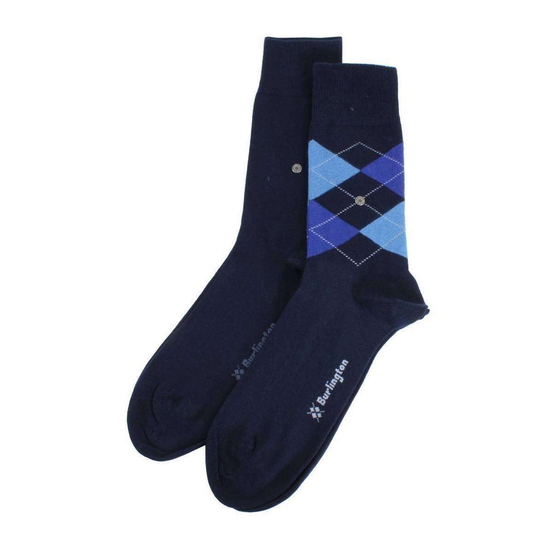 Burlington Everyday Mix 2 Pack Argyle Socks – Navy/Blue/Light Blue