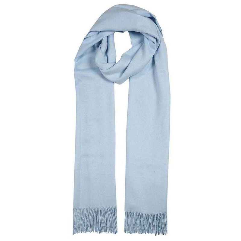 Dents Plain Pashmina Tassel Scarf – Pale Blue