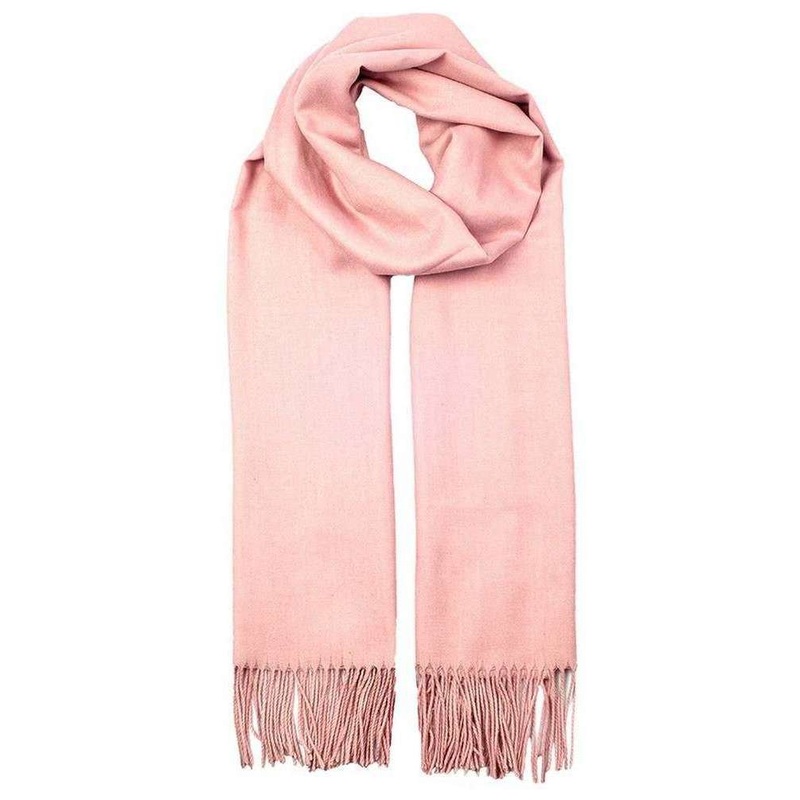 Dents Plain Pashmina Tassel Scarf – Pale Pink
