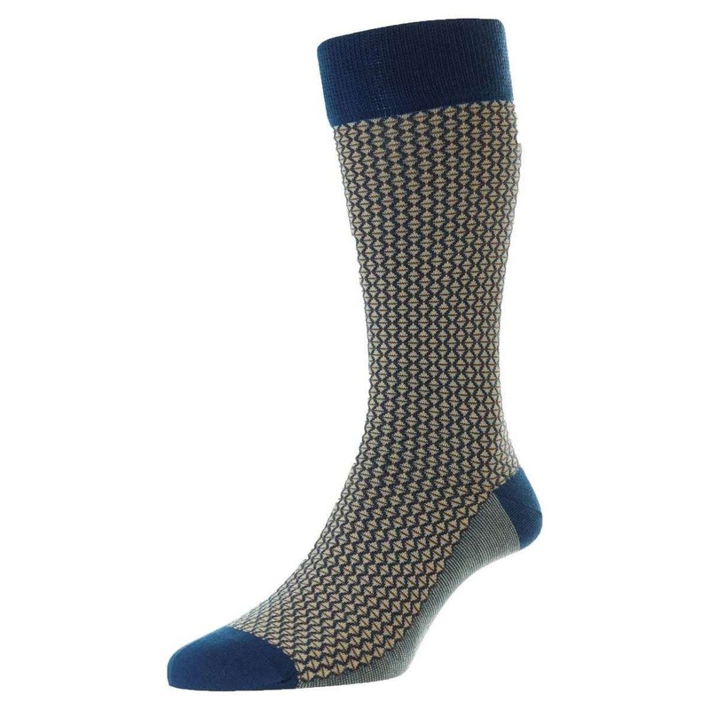 Pantherella Elgar Egyptian Cotton Socks – Ocean Blue