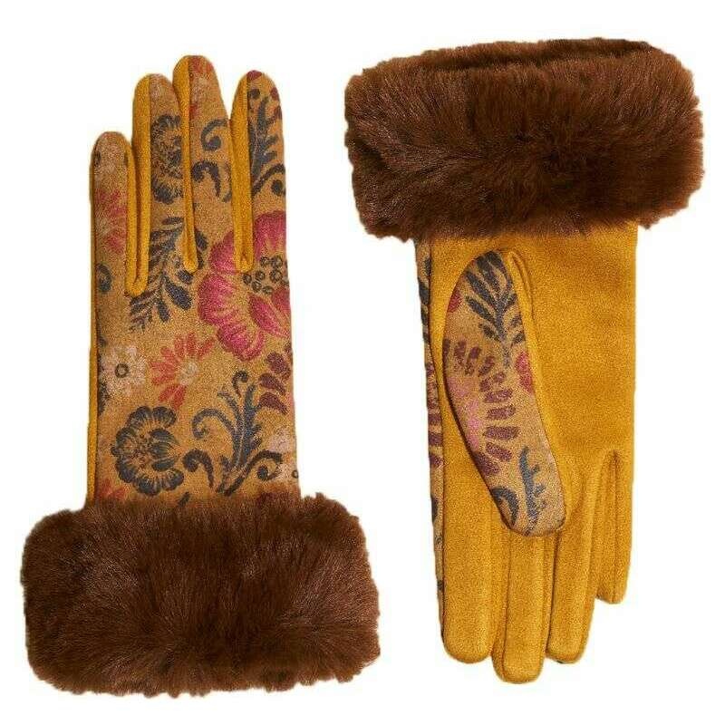 Powder Bernadette Floral Gloves – Mustard Yellow