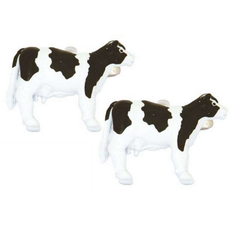 Zennor Cow Cufflinks – Black/White