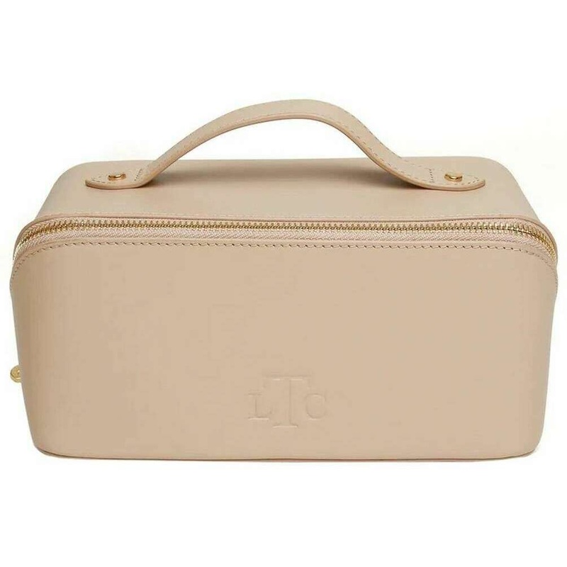 Alice Wheeler London LTC Leather Train Case – Stone Beige