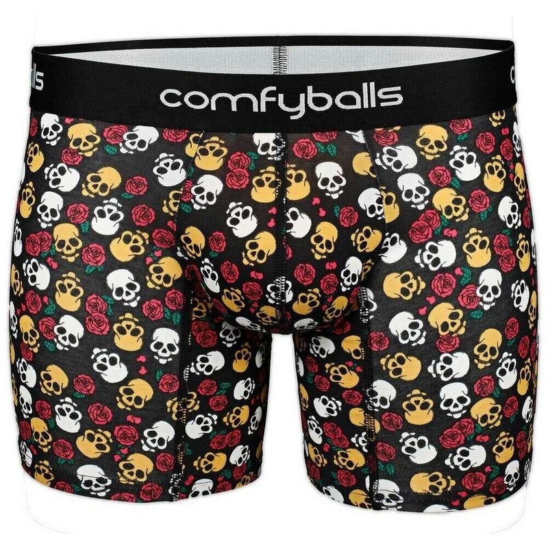 Comfyballs Cotton Long Boxer – Halloween Scull Black