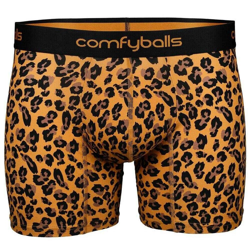 Comfyballs Cotton Long Boxer – Leopard Yellow