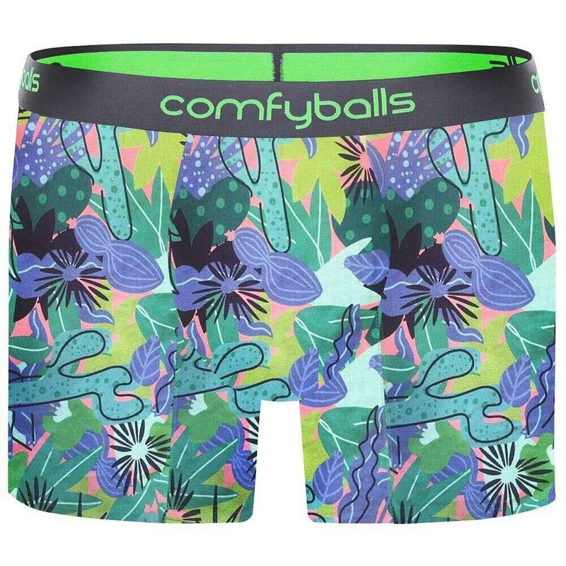 Comfyballs Cotton Long Boxer – Tropical Green