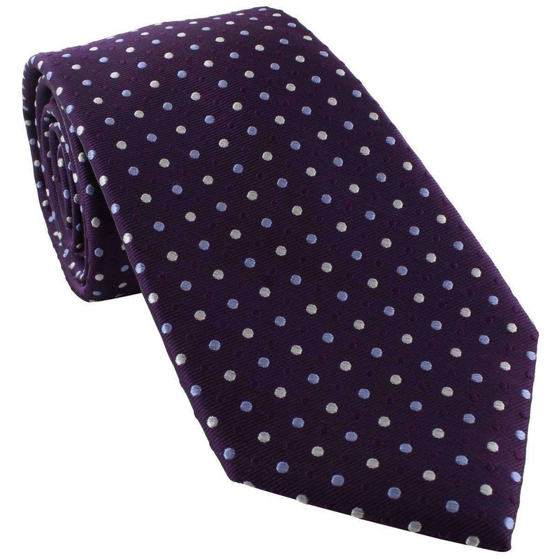 Michelsons of London Triple Spot Silk Tie – Purple/Light Blue