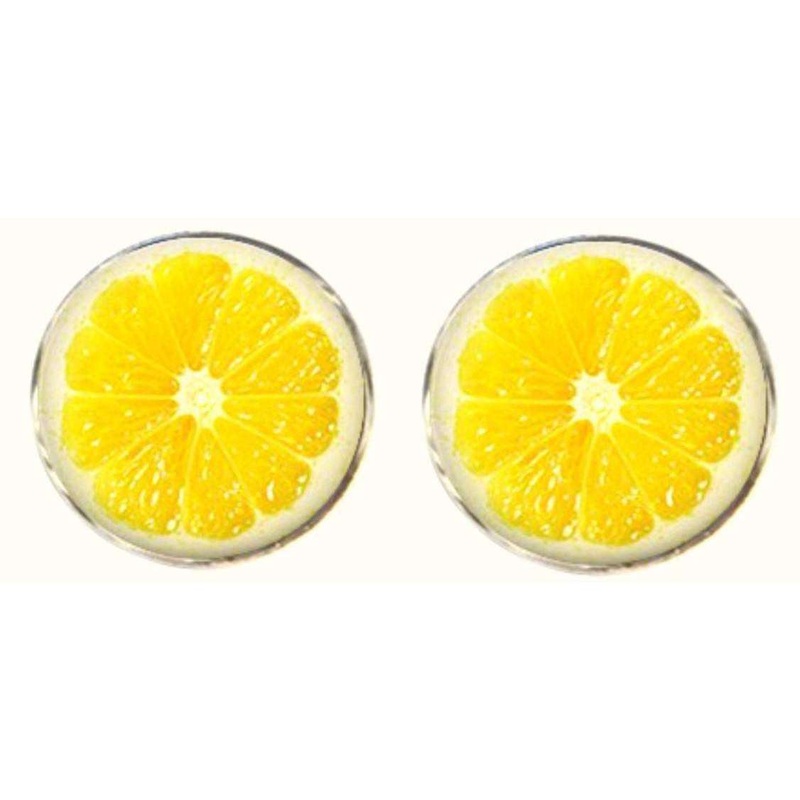 Bassin and Brown Lemon Fruit Cufflinks – Yellow