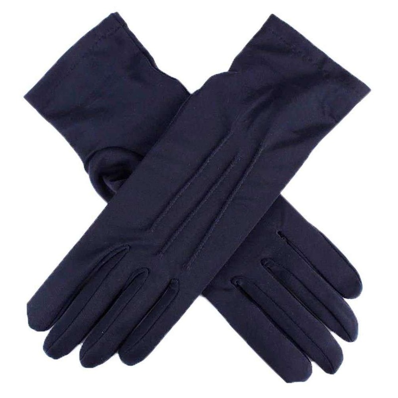 Dents Diana Matt Satin Gloves – Navy Blue