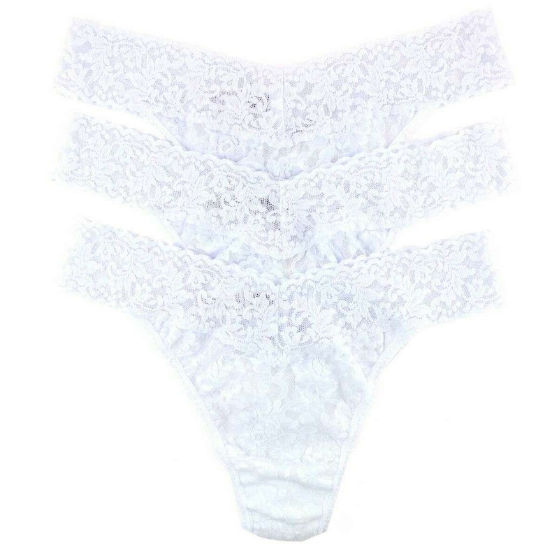 Hanky Panky Signature Lace 3 Pack Original Rise Thong – White