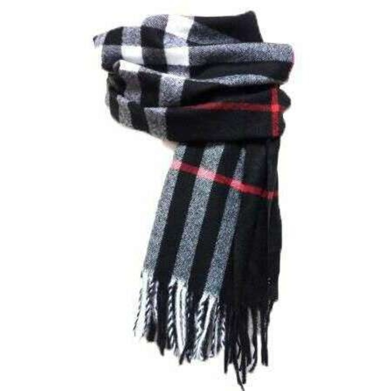Knightsbridge Neckwear Checked Soft Wool Scarf – Black