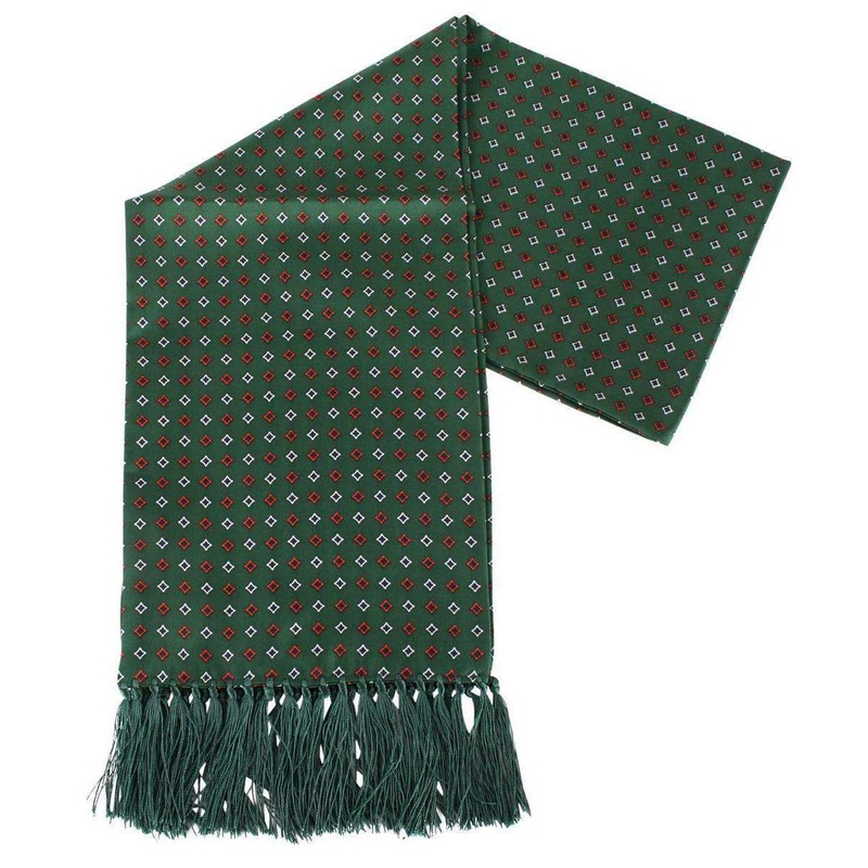 Knightsbridge Neckwear Diamond Aviator Silk Scarf – Green