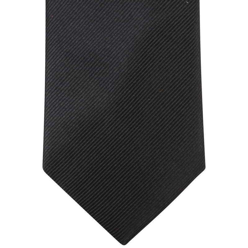 Knightsbridge Neckwear Plain Diagonal Ribbed Tie – Black