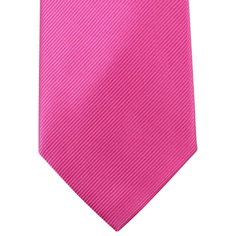 Knightsbridge Neckwear Plain Diagonal Ribbed Tie – Pink