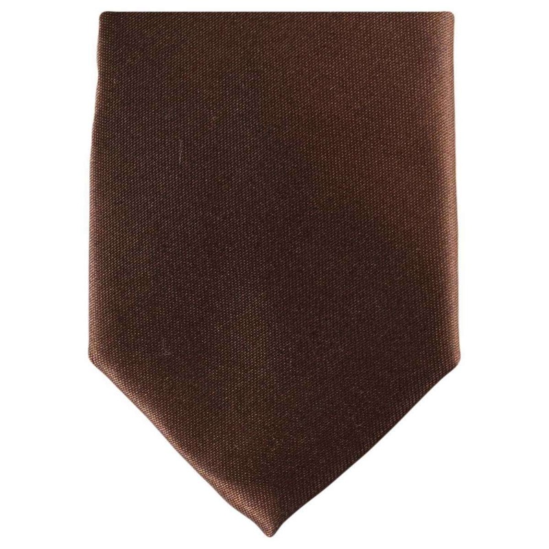 Knightsbridge Neckwear Slim Polyester Tie – Dark Brown