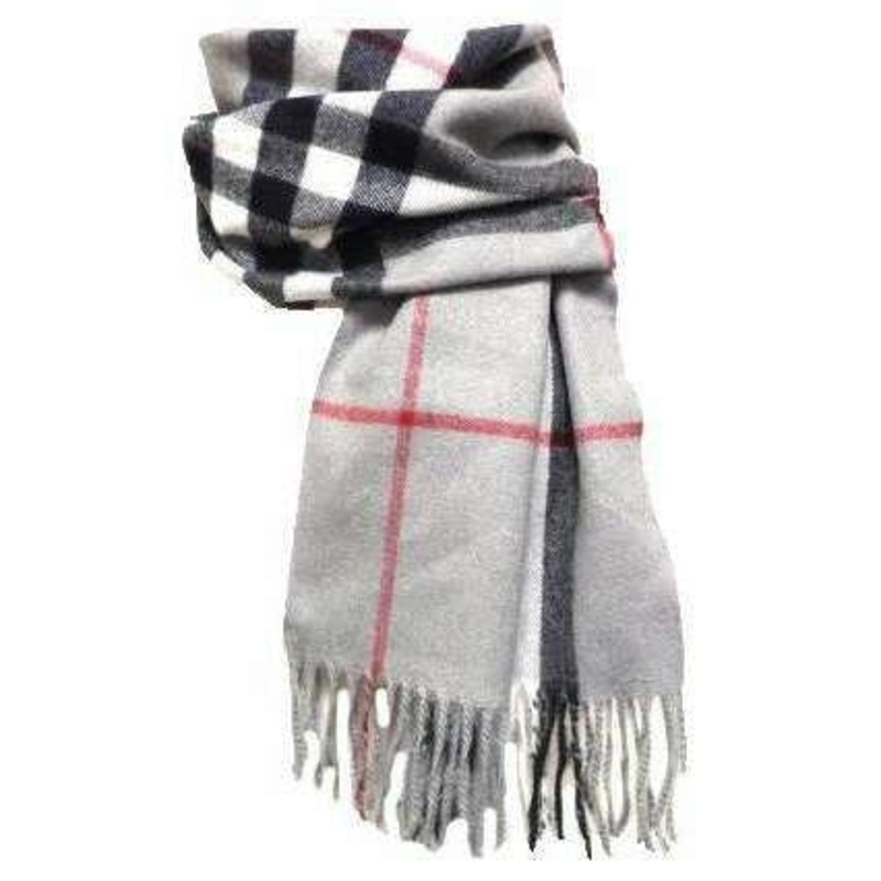 Knightsbridge Neckwear Checked Soft Wool Scarf – Grey