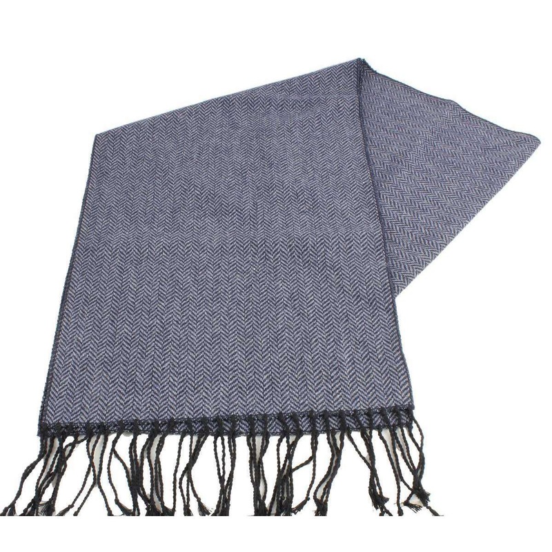Knightsbridge Neckwear Herringbone Tweed Scarf – Blue