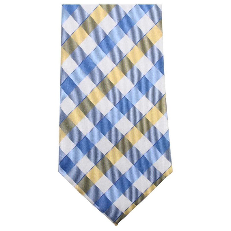 Knightsbridge Neckwear Light Checked Tie – Blue/Yellow/White