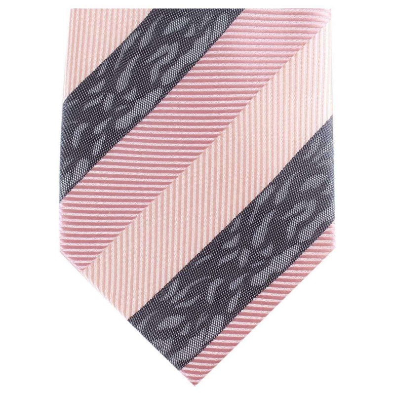 Knightsbridge Neckwear Multi Textured Regular Polyester Tie – Pink/Grey