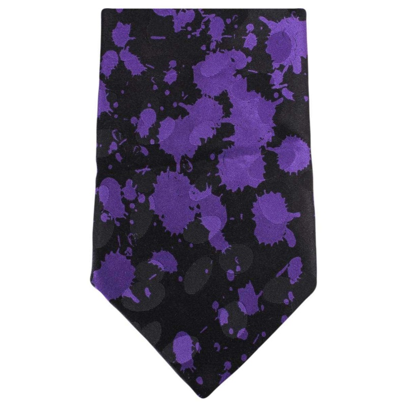 Knightsbridge Neckwear Paint Splash Tie – Black/Purple