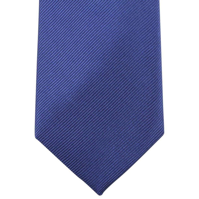 Knightsbridge Neckwear Plain Diagonal Ribbed Tie – Deep Blue
